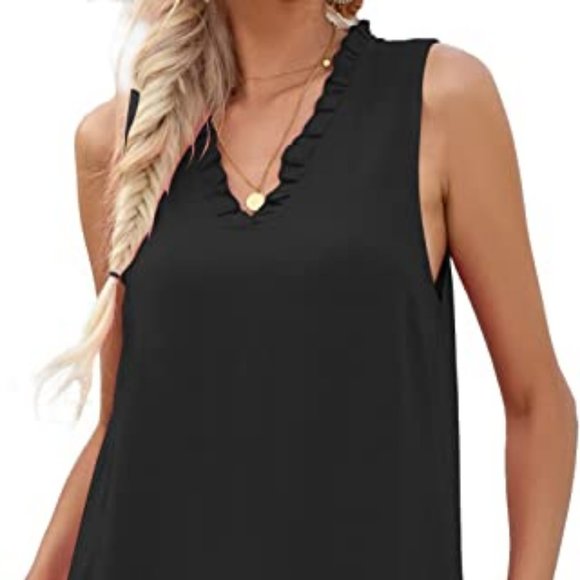 Sleeveless Ruffle Trim Tank Mini Dress M(S) *NWOT* - Picture 2 of 5